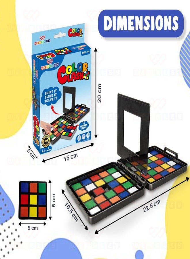 Wembley Color Tiles Cube Puzzle Race Board Game for Kids & Adults Two Player Speed Solving Face Off Brain Teaser Hand Eye Coordination Interactive Compact Engaging Thinking Game - Image 4